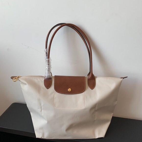 Longchamp White and Brown Crossbody Bag - Picture 1 of 7